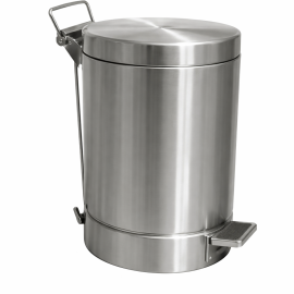 Caneca de pedal con tapa, en acero inoxidable 430