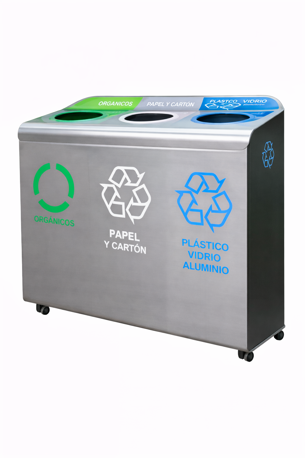 Punto ecológico en acero Inoxidable con ruedas