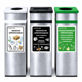 CANECA RECTANGULAR EN ACERO INOXIDABLE