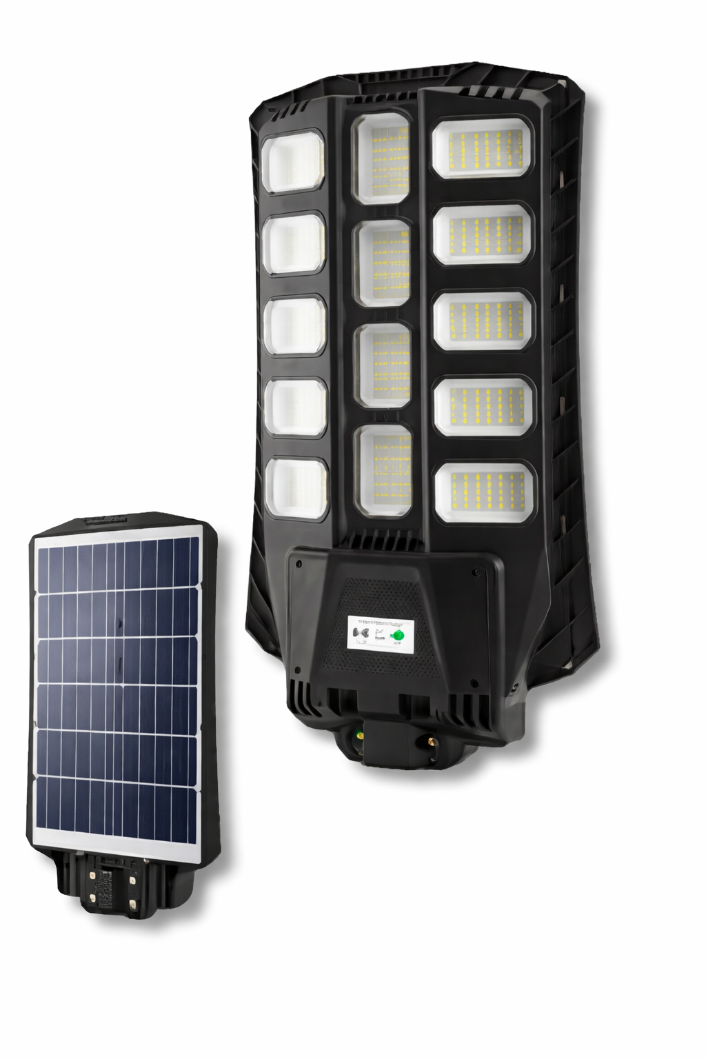 Lámpara solar LED diseñada para alumbrado exterior vial y urbano, que integra en un solo cuerpo el panel solar, la batería y la fuente LED. Proporciona una iluminación eficiente y autónoma, ideal para proyectos donde no se dispone de red eléctrica o se busca reducir costos energéticos.