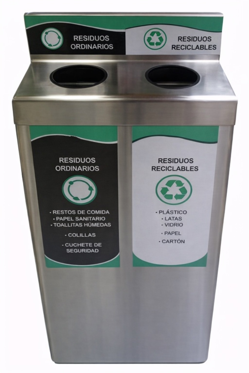 Punto ecológico para dos residuos
