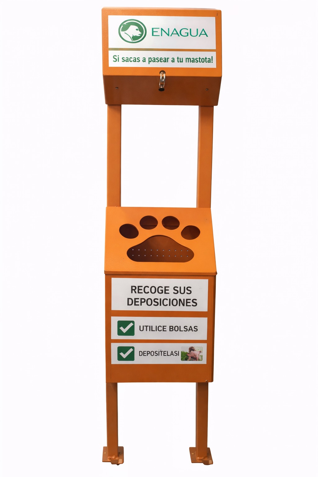 Caneca para desechos de mascotas en acero galvanizado